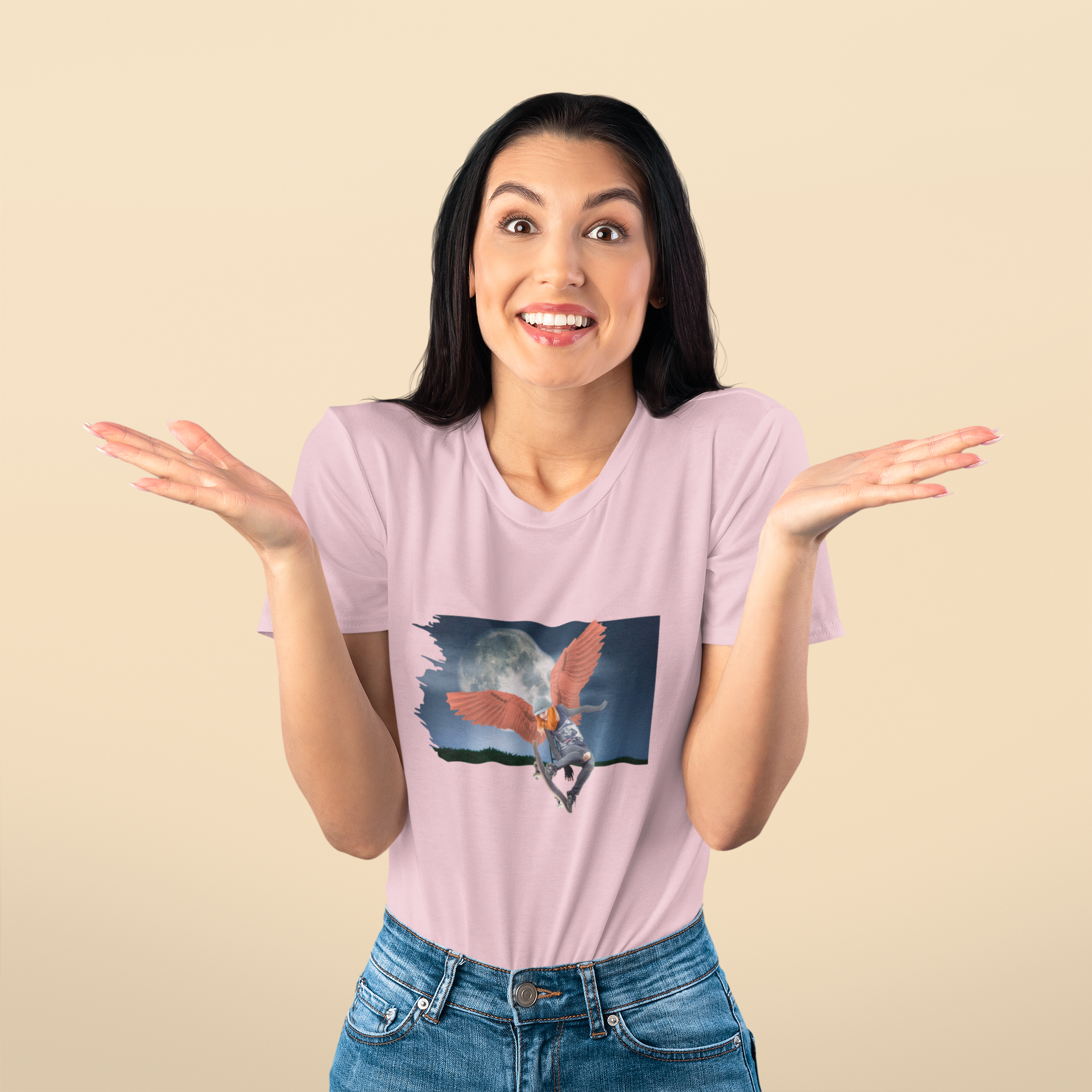 Angel Girl Skateboarding Tee