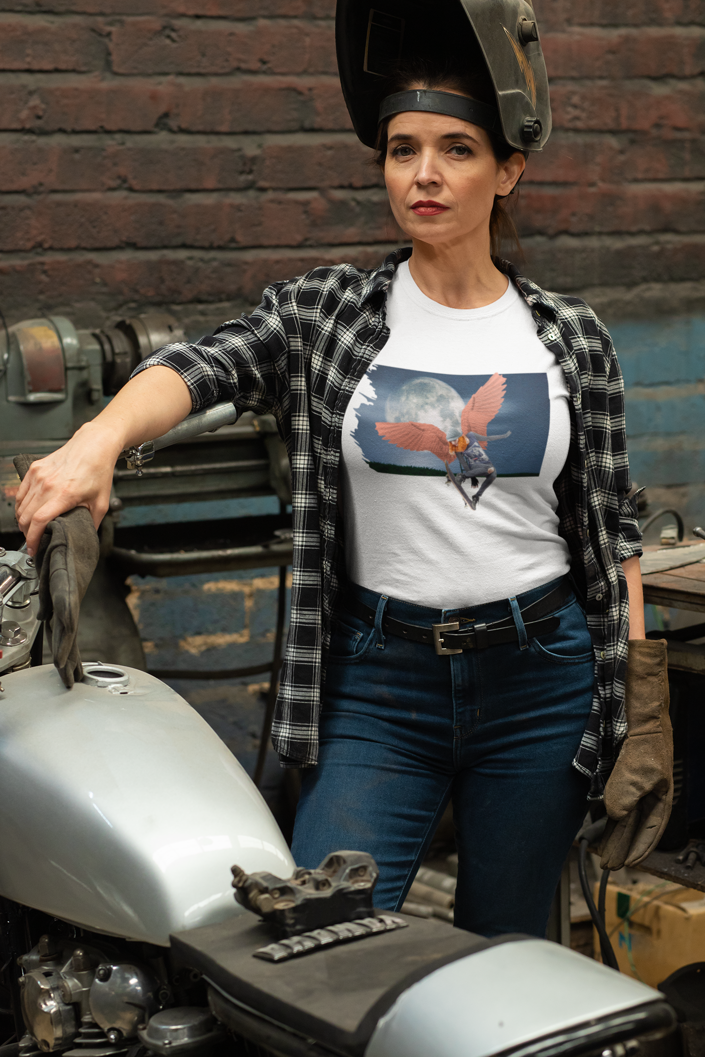 Angel Girl Skateboarding Tee