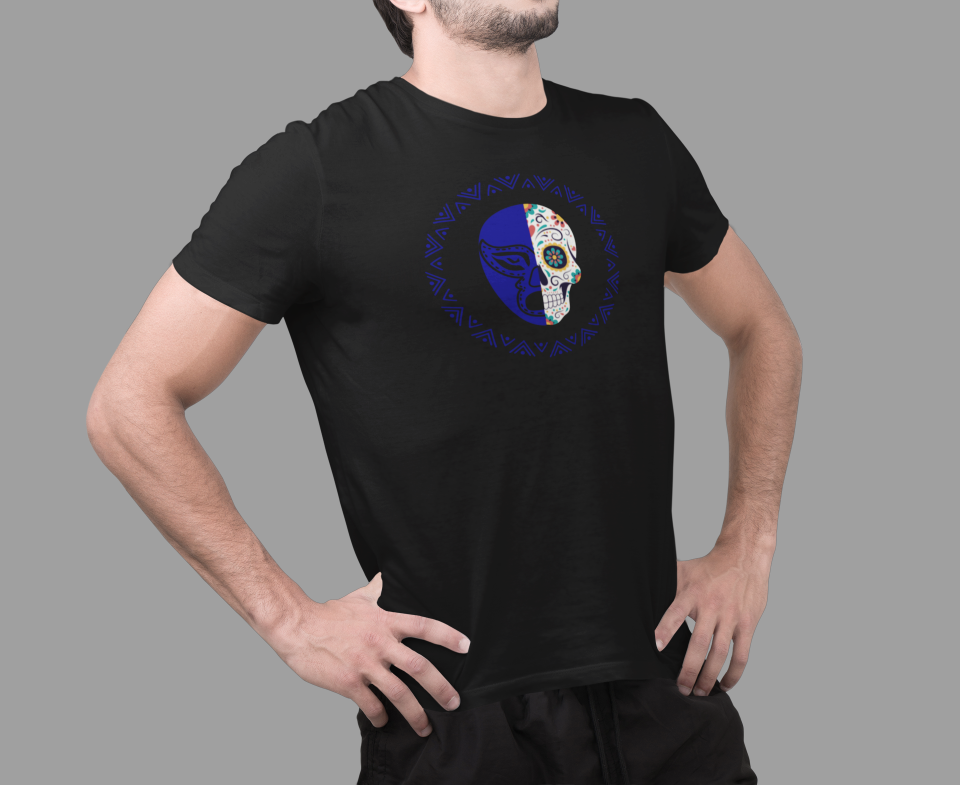 Lucha Calavera Emblem Tee